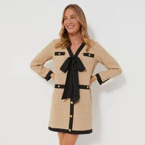 Tuckernuck Coco Tweed Tan Bow Dress